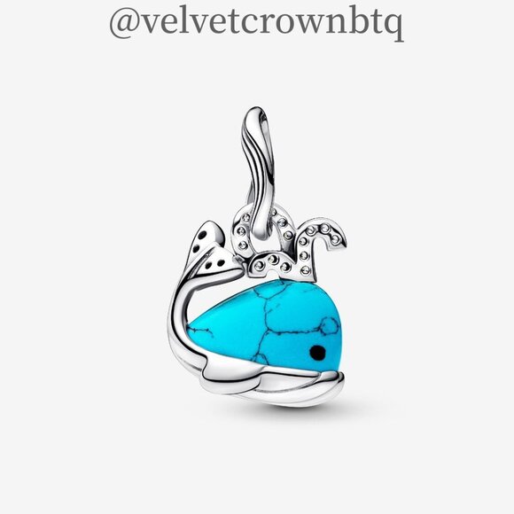 Pandora Turquoise-coloured Whale Dangle Charm - Picture 2 of 6
